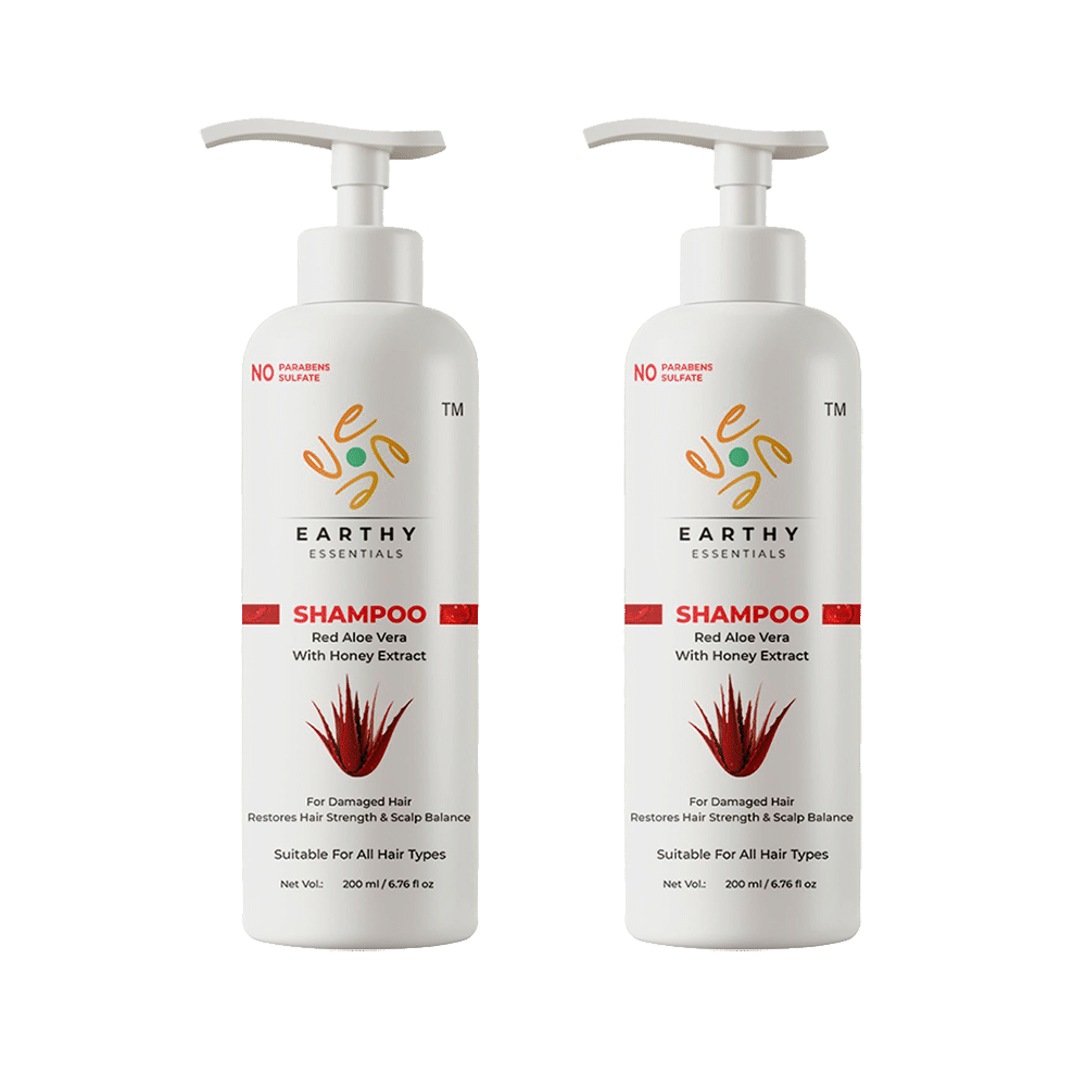 Earthy Essentials Red Aloe Vera with Honey Extract Shampoo (200ml Each)