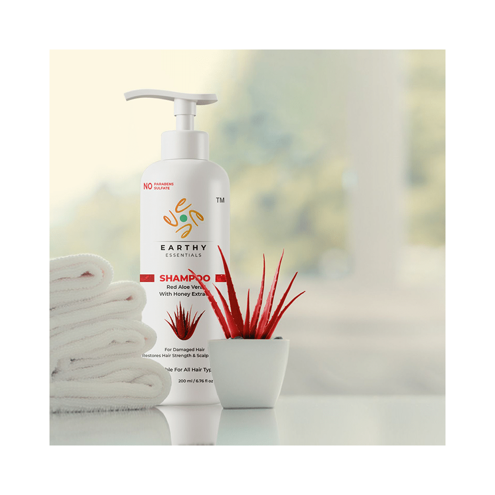 Earthy Essentials Red Aloe Vera with Honey Extract Shampoo (200ml Each) - Image 3