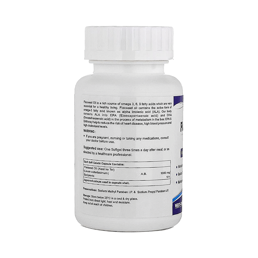 HealthVit Flaxseed Oil 1000mg | With Omega 3-6-9 | Softgel for Heart & Joint Health - Image 3