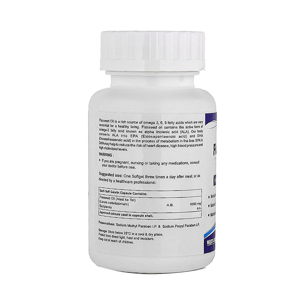 HealthVit Flaxseed Oil 1000mg | With Omega 3-6-9 | Softgel for Heart & Joint Health - Image 2