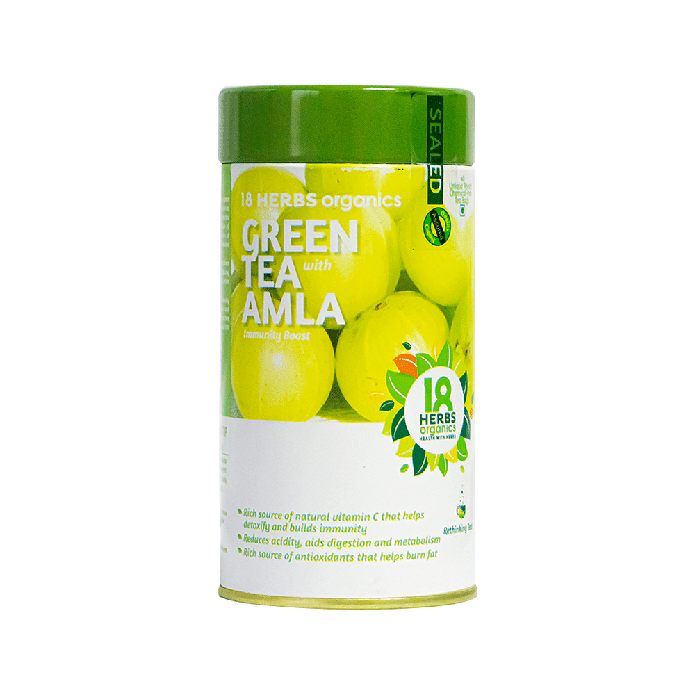 18 Herbs Organics Green Tea Bag (1.25gm Each) with Amla - Image 1