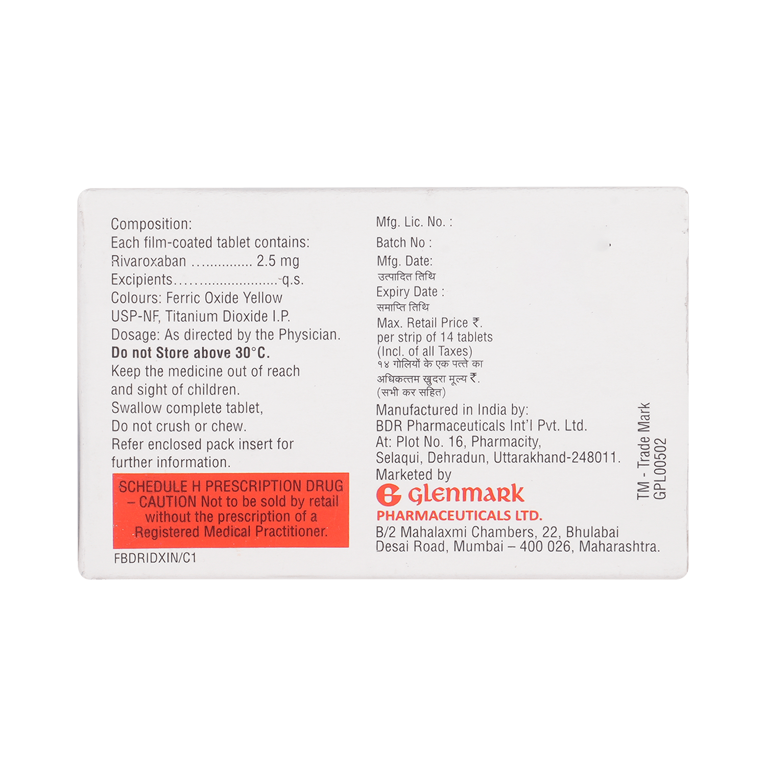Rivaxon 2.5mg Tablet - Image 3