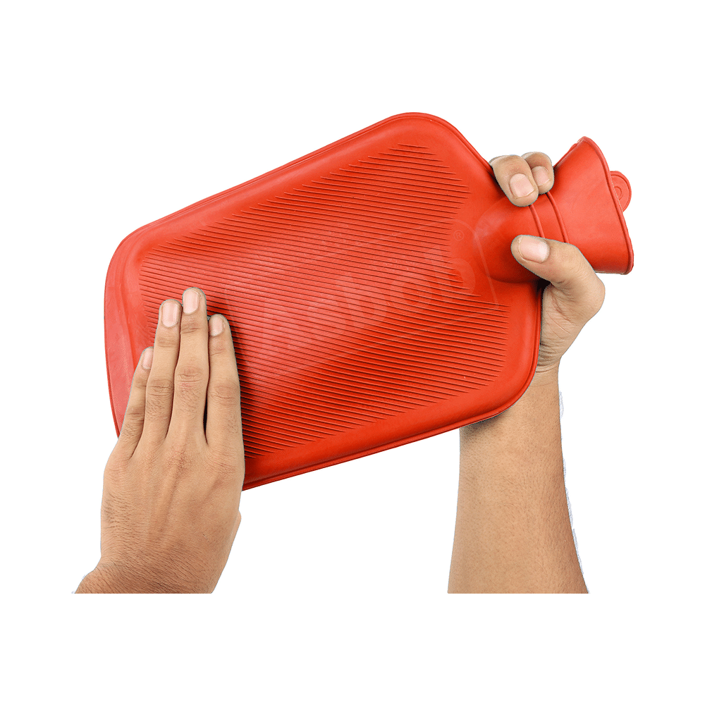 Asbob Healthcare Healthcare Hot Water Bottle, Hot Water Bag for Pain Relief and Cramps Red - Image 4