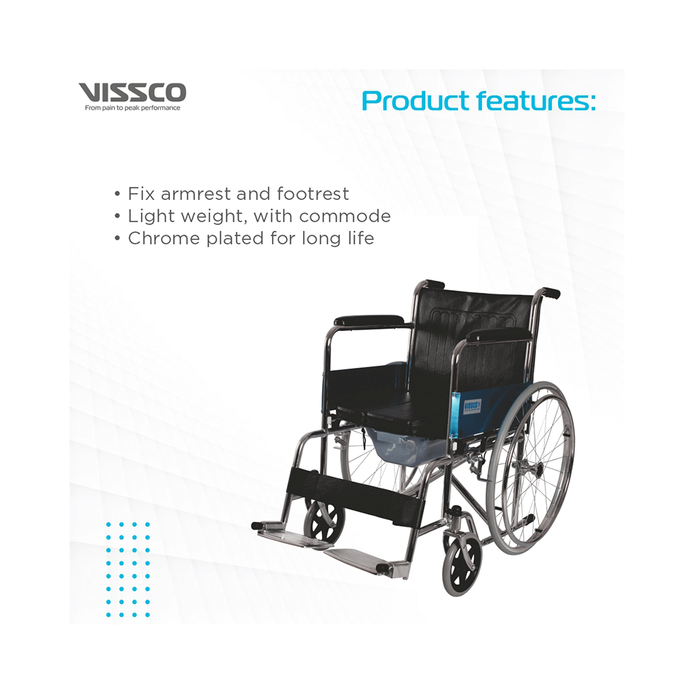 Vissco 9979 Comfort Lite Wheelchair with Commode Universal - Image 2