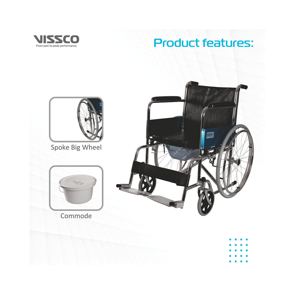 Vissco 9979 Comfort Lite Wheelchair with Commode Universal - Image 5