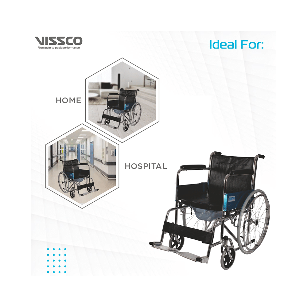 Vissco 9979 Comfort Lite Wheelchair with Commode Universal - Image 4