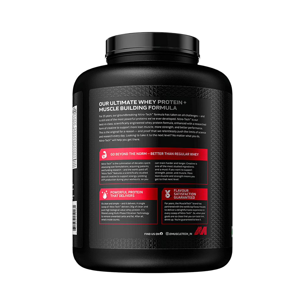Muscletech Nitro Tech Whey Protein for Muscle Recovery | Flavour Powder Milk Chocolate - Image 3