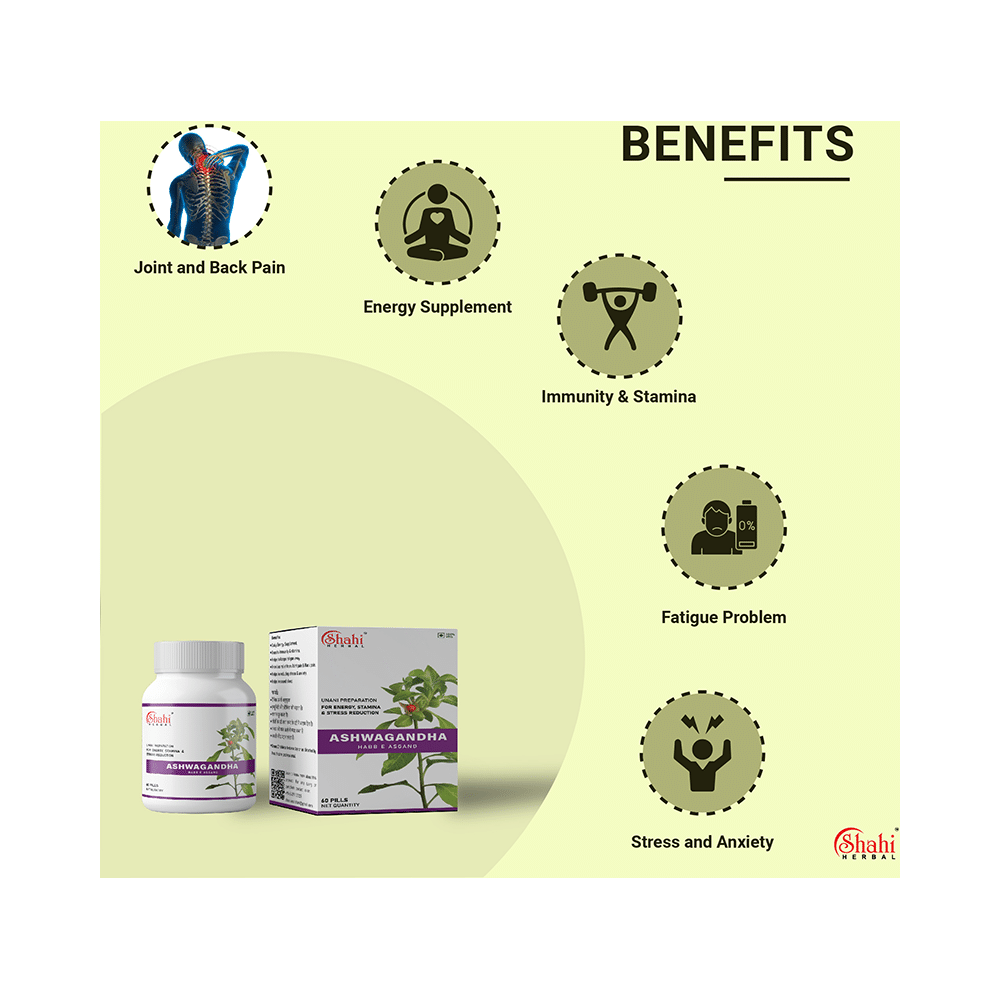 Shahi Herbal Ashwagandha Habb E Asgand Tablet (60 Each) - Image 3
