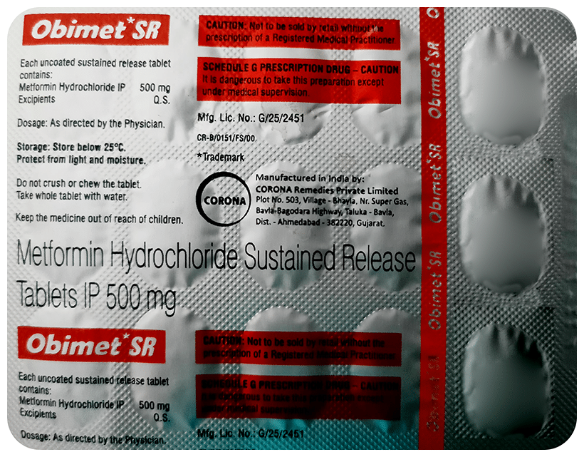 Obimet SR 500mg Tablet - Image 1