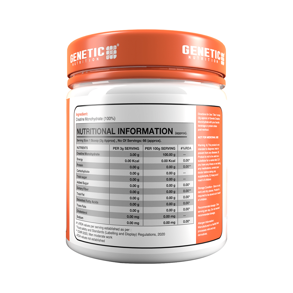 Genetics Creatine Genetic Nutrition 100% Creatine Monohydrate Powder Unflavored | India's ...