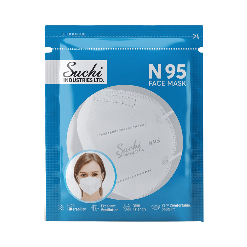 Suchi N 95 Face Mask with Earloop White - Image 2