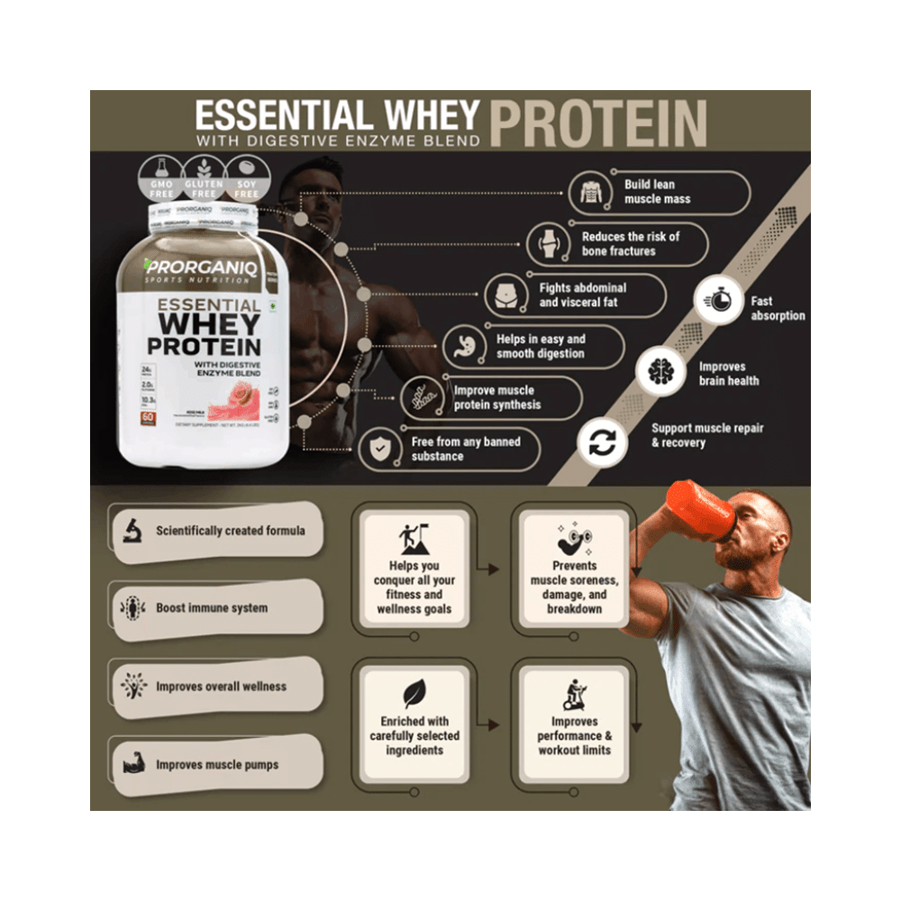 Prorganiq Essential Whey Protein Powder Rose Milk - Image 6