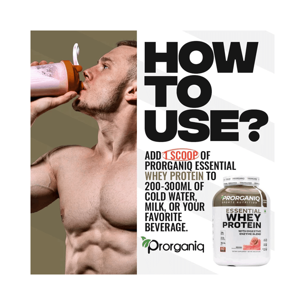 Prorganiq Essential Whey Protein Powder Rose Milk - Image 4