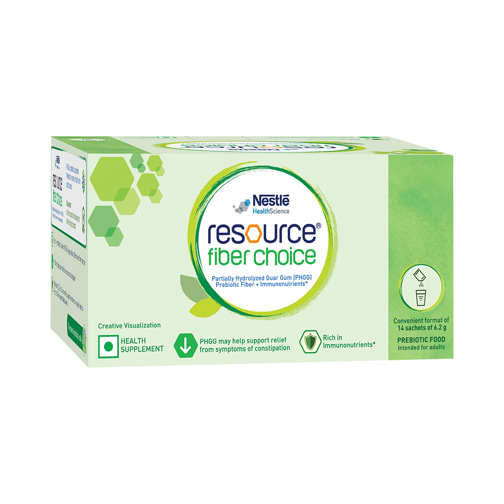 Nestle Resource Fiber Choice, Partially Hydrolyzed Guar Gum (PHGG), Prebiotic Fiber + Immunonutrients (6.2gm Each) - Image 1