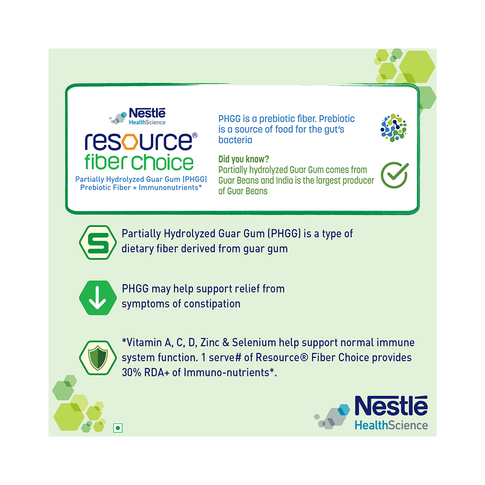 Nestle Resource Fiber Choice, Partially Hydrolyzed Guar Gum (PHGG), Prebiotic Fiber + Immunonutrients (6.2gm Each) - Image 5
