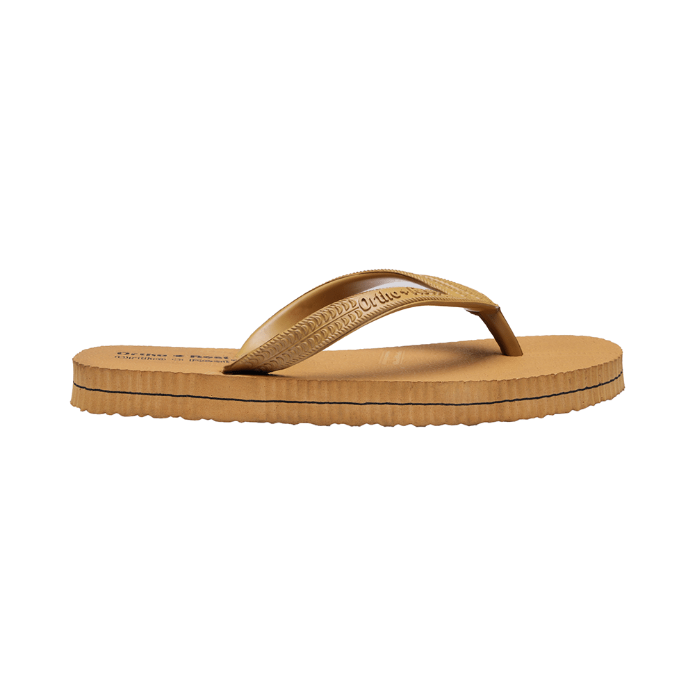 Ortho + Rest Unisex Hawaii Chappal Orthopedic Comfort, Bathroom Rubber Flip-Flops Tan 6 - Image 4