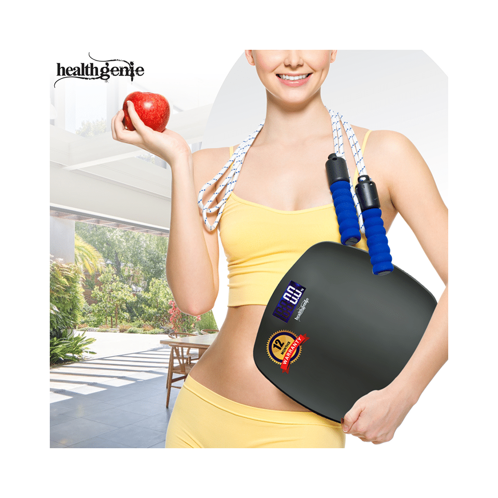 Healthgenie Digital Personal Weighing Scale with Step On Technology and USB Fibre Grey - Image 4