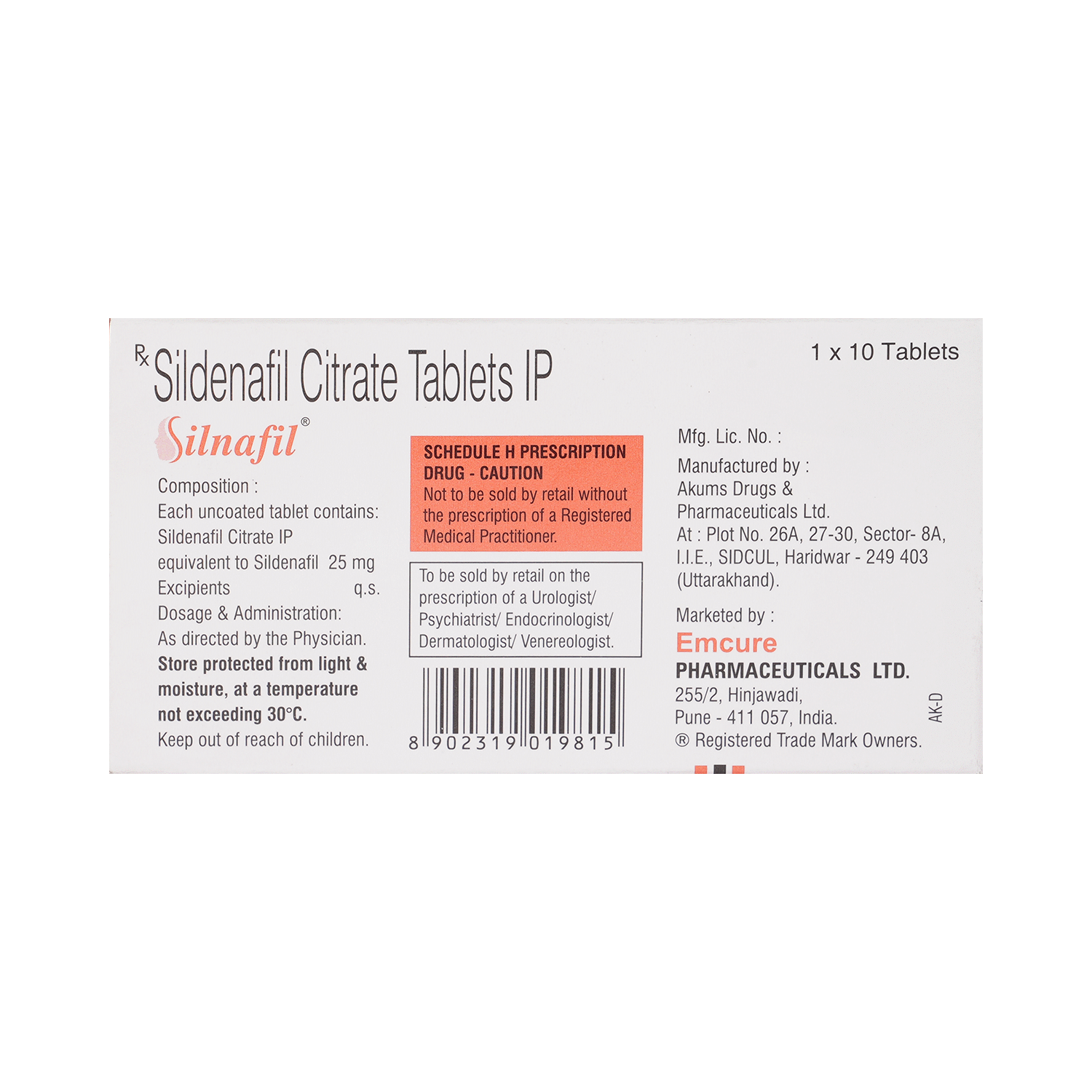 Silnafil 25mg Tablet - Image 3