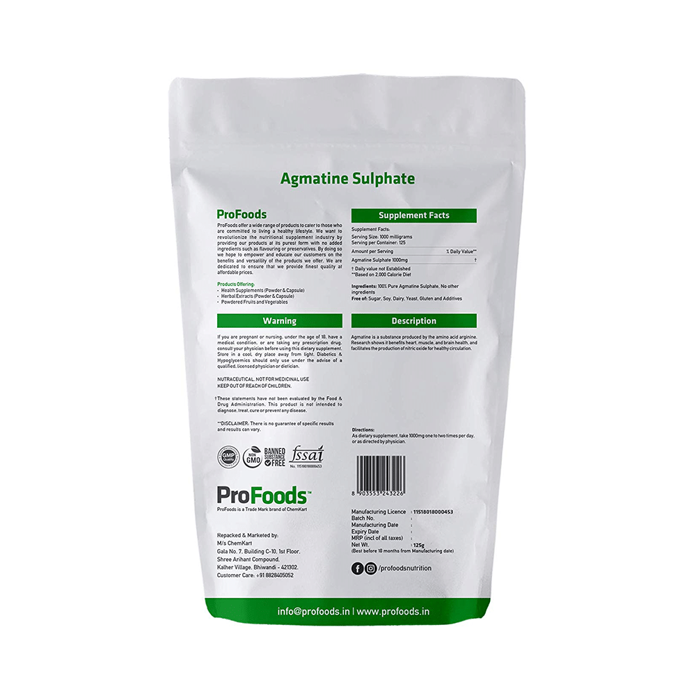 ProFoods Nutrition Agmatine Sulphate for Heart, Muscle & Brain Health - Image 2