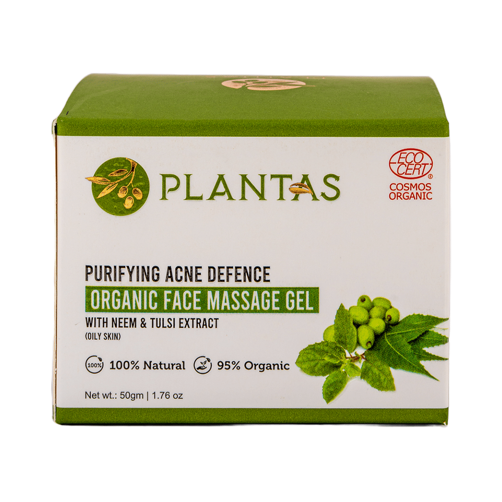 Plantas Purifying Acne Defence Organic Face Massage Gel with Neem & Tulsi Extract