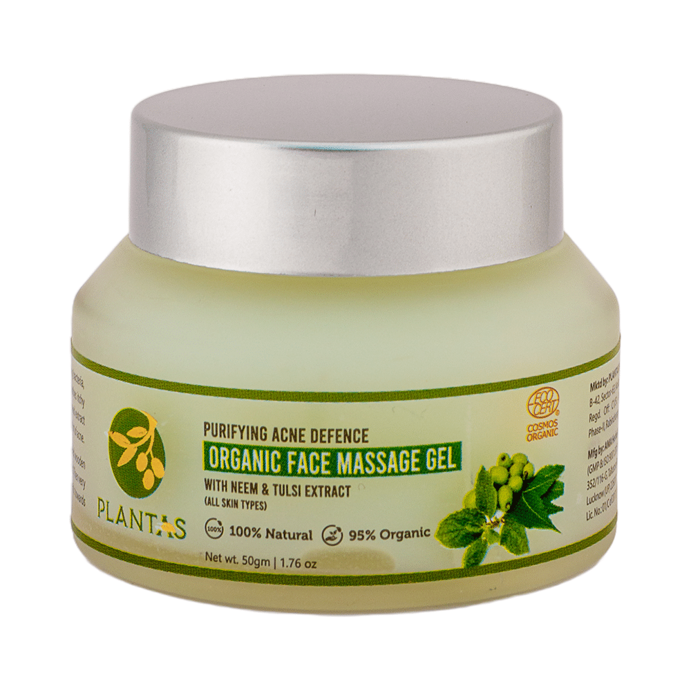 Plantas Purifying Acne Defence Organic Face Massage Gel with Neem & Tulsi Extract - Image 3