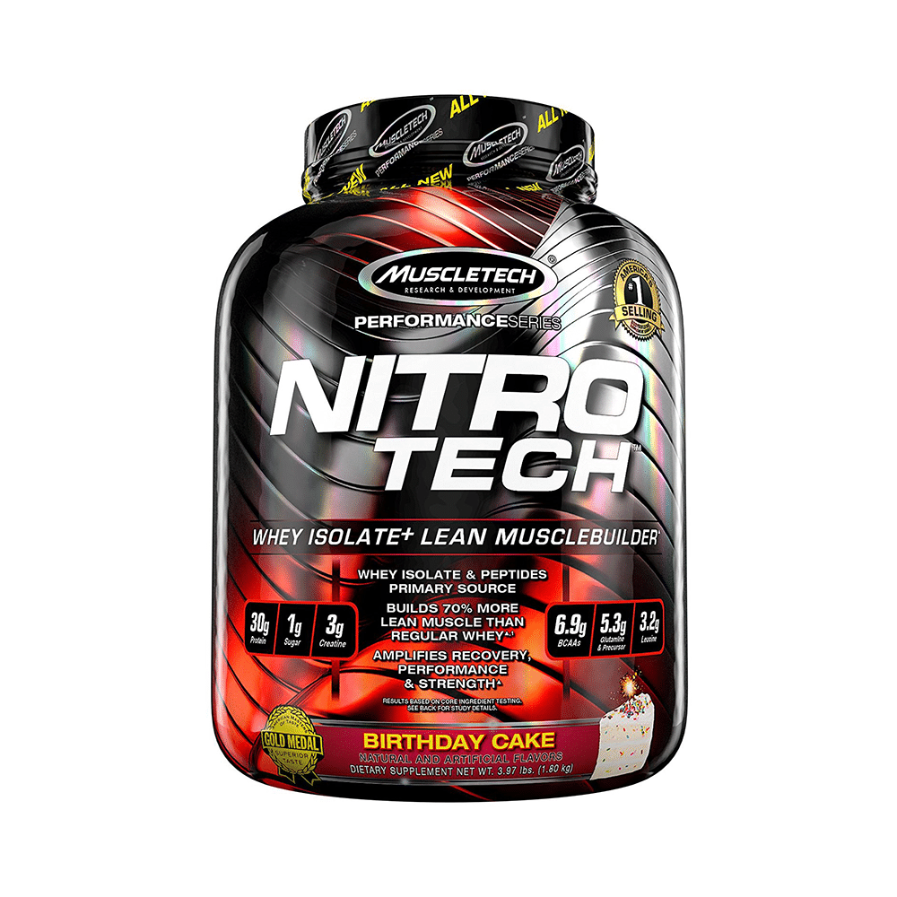 Muscletech Performance Series Nitro Tech Whey Isolate Birthday Cake - Image 1