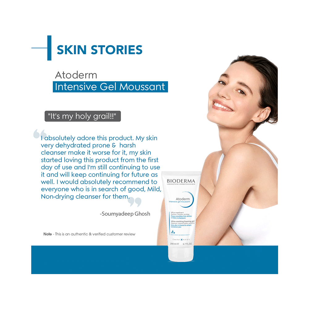 Bioderma Atoderm Intensive Moussant Face and Body Gel Wash | Paraben, Alcohol, Steroid, Colour & Fragrance-Free | Derma Care | For Very Dry, Irritated to Atopic Sensitive Skin - Image 5