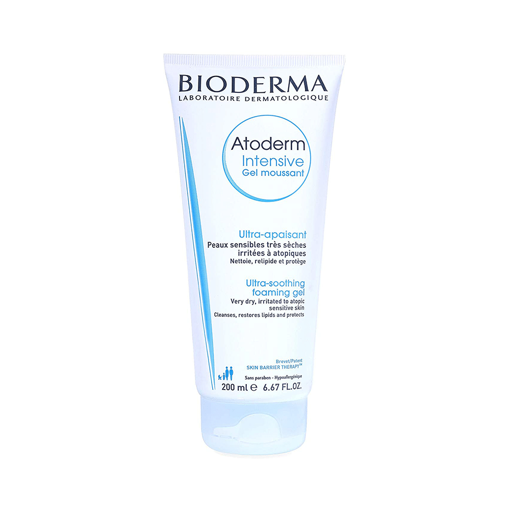 Bioderma Atoderm Intensive Moussant Face and Body Gel Wash | Paraben, Alcohol, Steroid, Colour & Fragrance-Free | Derma Care | For Very Dry, Irritated to Atopic Sensitive Skin