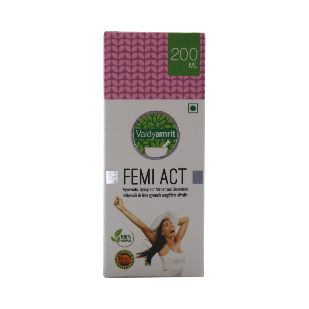Vaidyamrit Femi Act Ayurvedic Syrup for Menstrual Disorder - Image 1