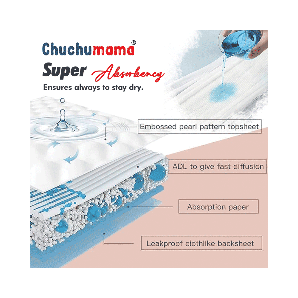 Chuchumama Taped Style Baby Diaper with Bubble Bed Technology for Comfort Large - Image 3