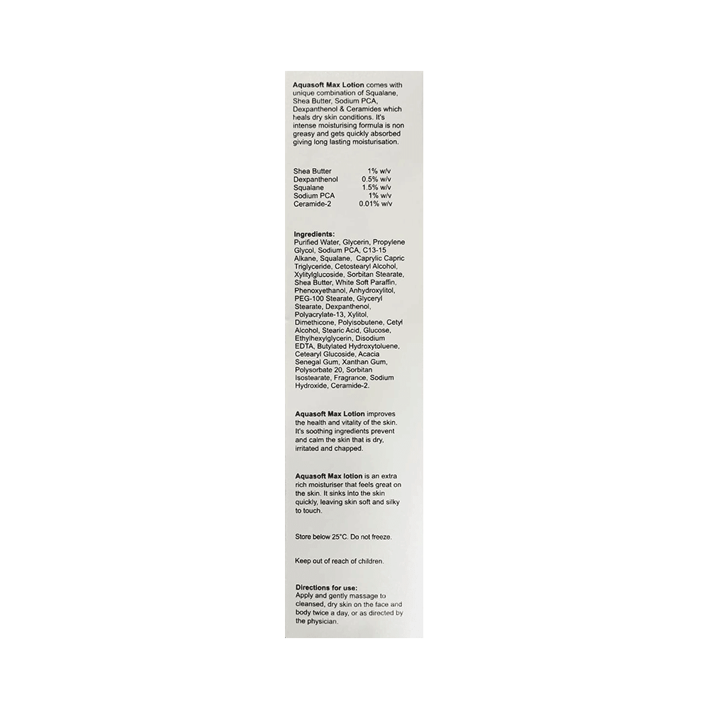 Aquasoft Max Intense Moisturising Lotion Paraben Free - Image 2