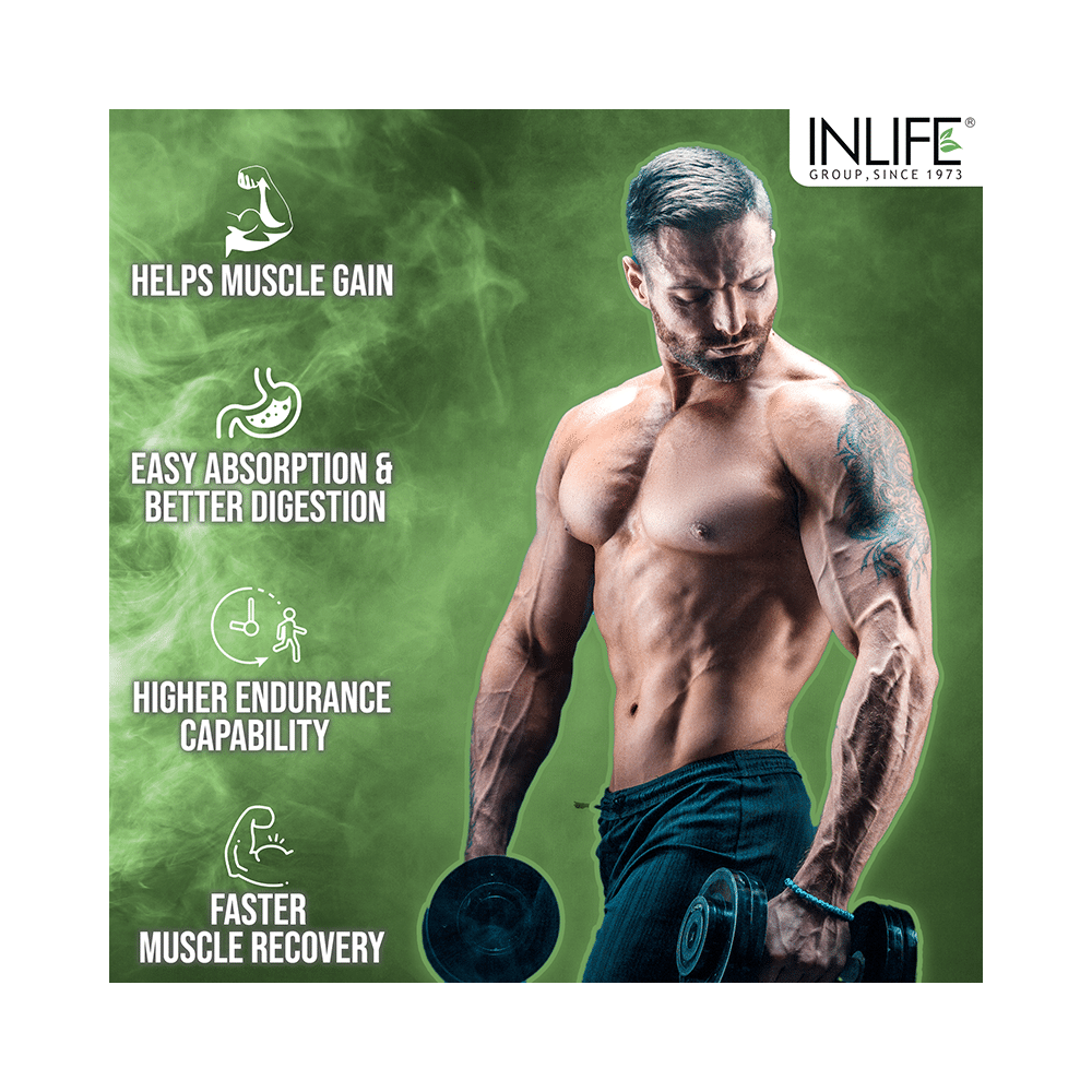 Inlife Muscle Mass Gainer Protein Powder with Whey Protein Chocolate - Image 5