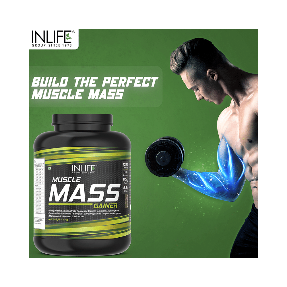 Inlife Muscle Mass Gainer Protein Powder with Whey Protein Chocolate - Image 7
