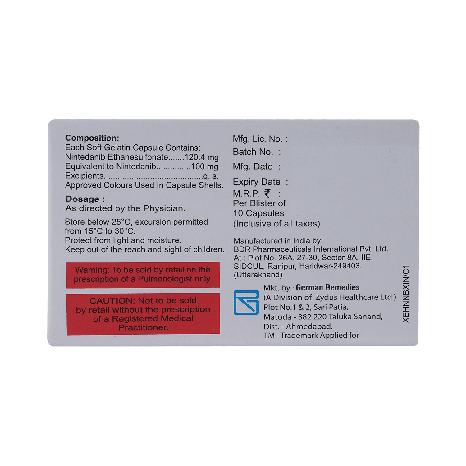 Nindev 100mg Soft Gelatin Capsule - Image 3