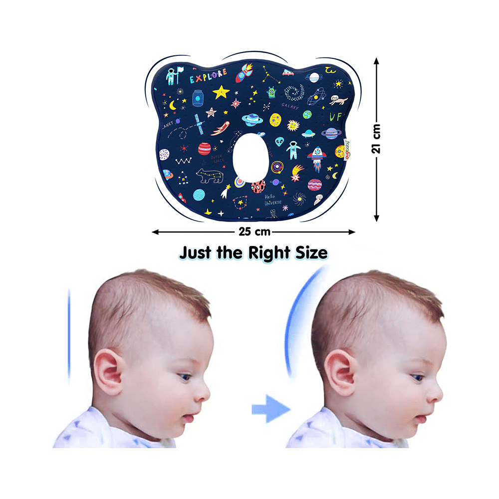 Oyo Baby Memory Foam Baby Head Shaping Pillow Sky Print - Image 2