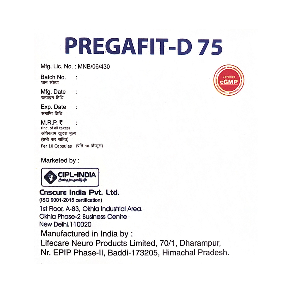 Pregafit-D 75 Capsule - Image 3