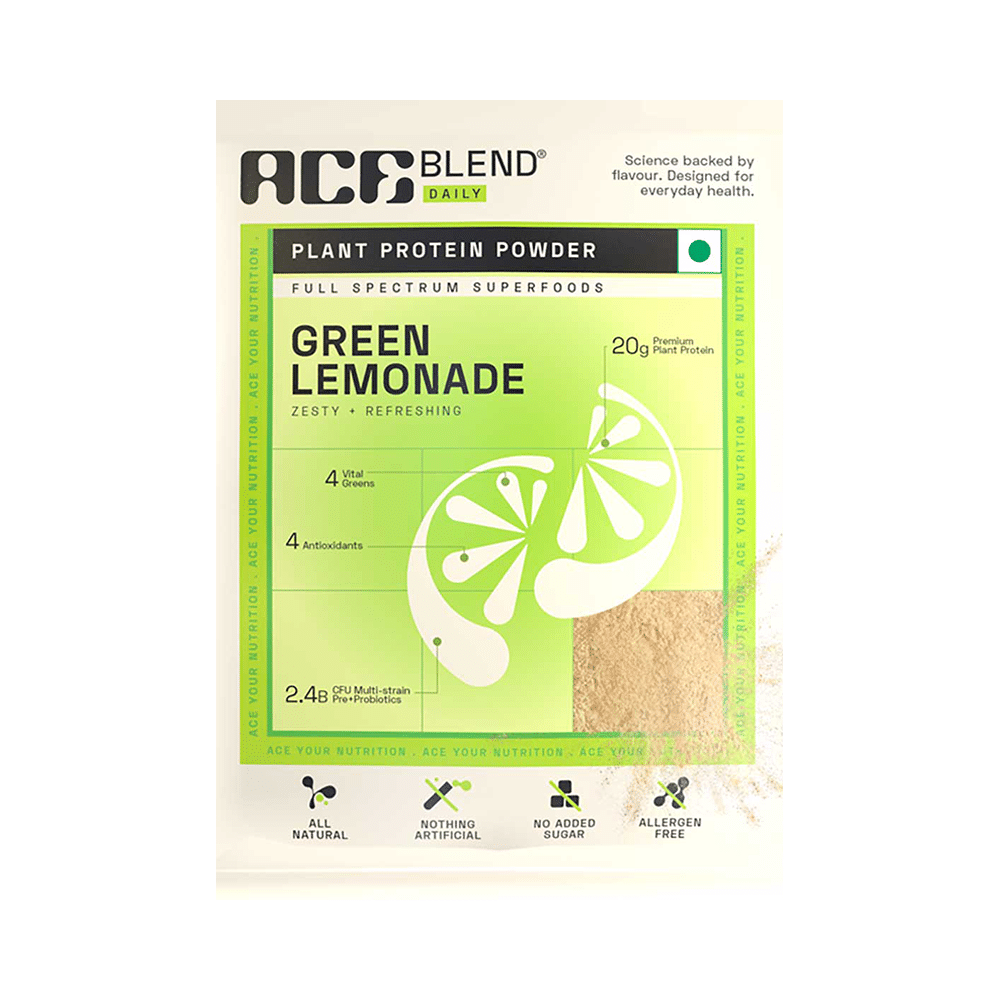 Ace Blend Daily 20g Vegan Plant Protein Powder & Superfoods Green Lemonade - Image 1