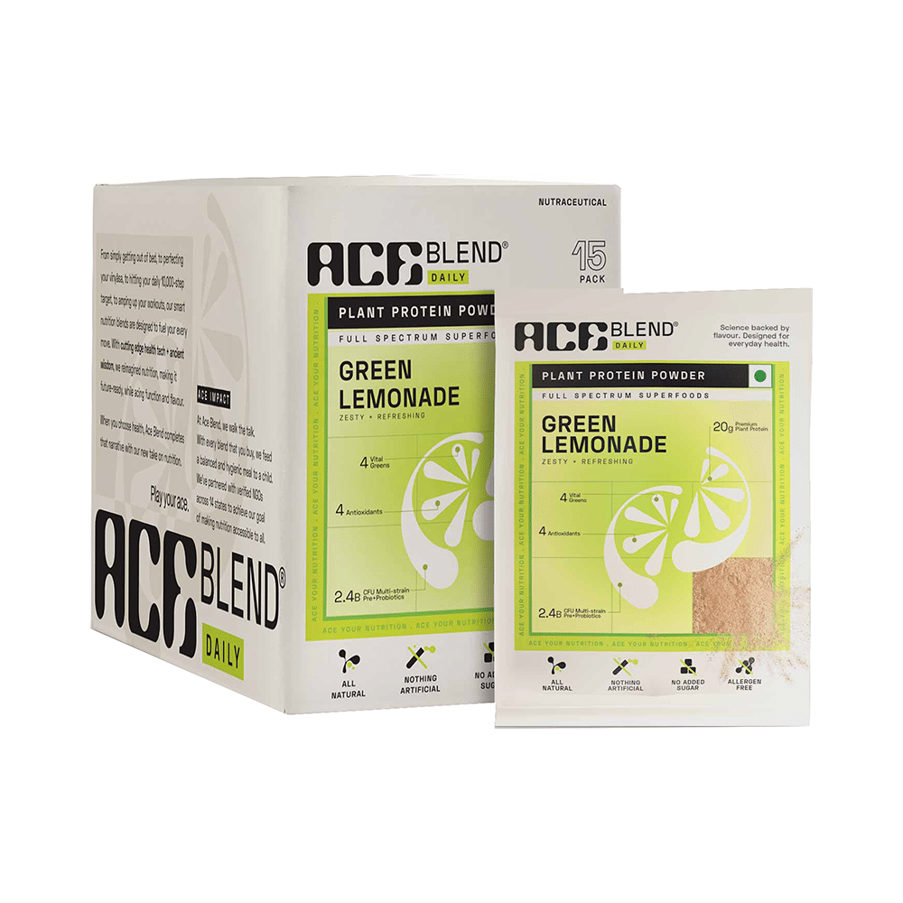 Ace Blend Daily 20g Vegan Plant Protein Powder & Superfoods Green Lemonade - Image 3