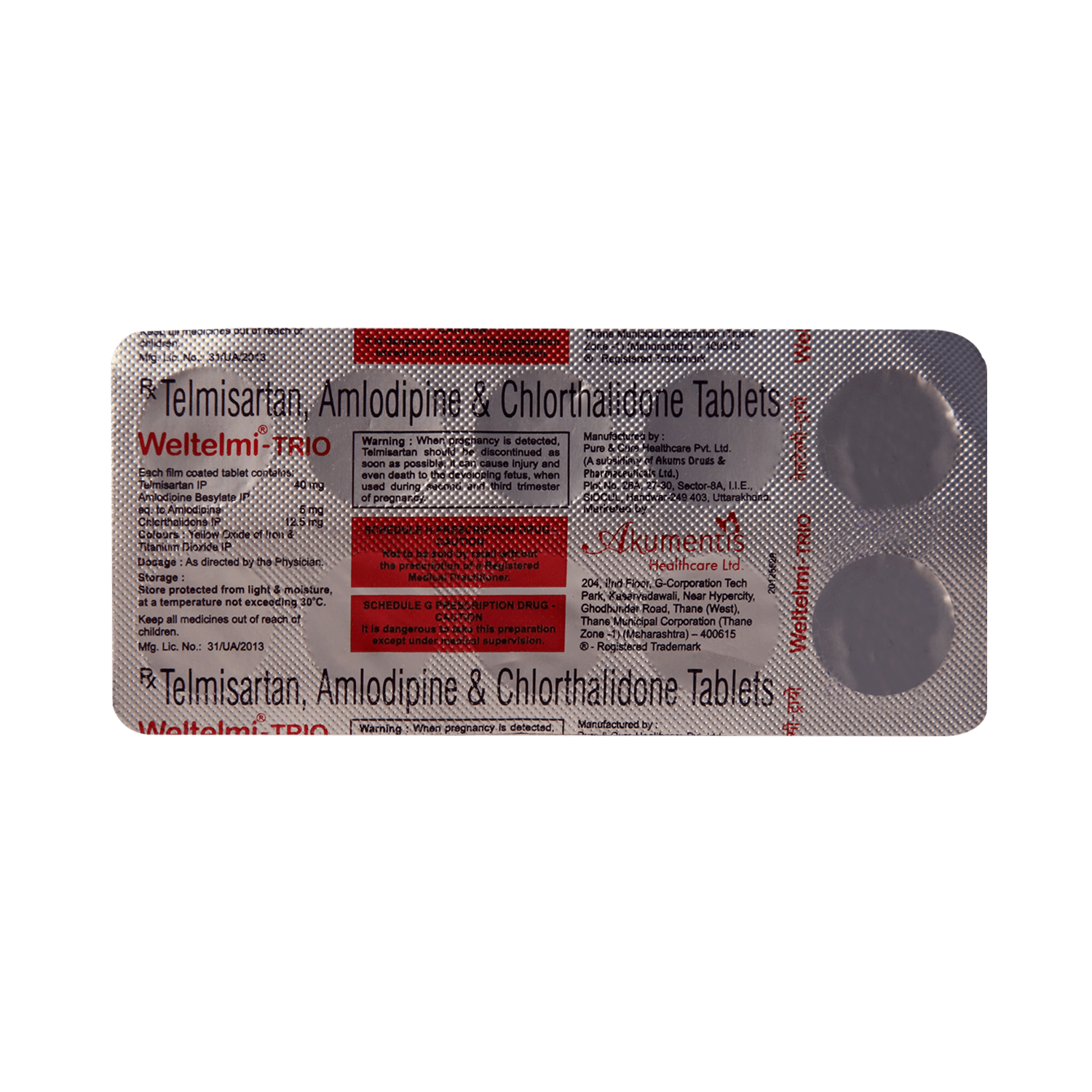 Weltelmi Trio 40mg/5mg/12.5mg Tablet - Image 3