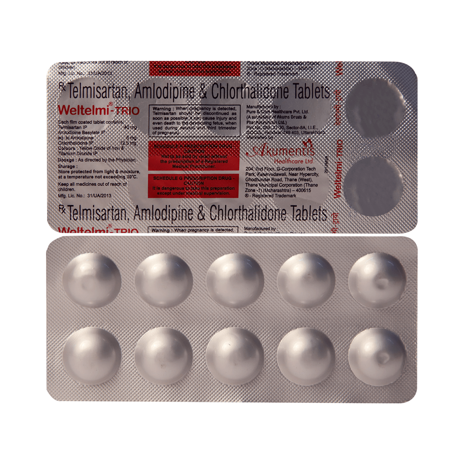 Weltelmi Trio 40mg/5mg/12.5mg Tablet - Image 1
