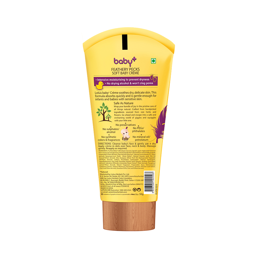 Lotus Herbals Baby+ Feathery Pecks Soft Baby Creme - Image 2