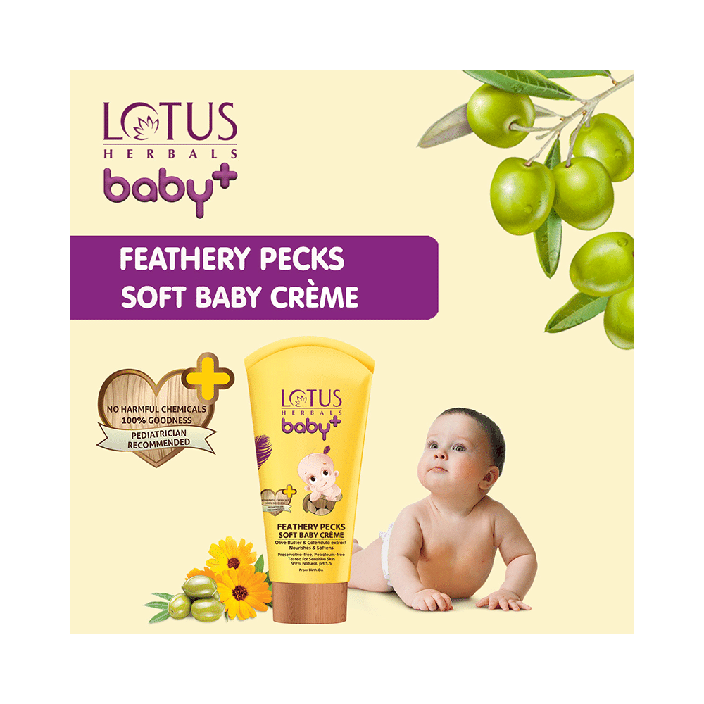 Lotus Herbals Baby+ Feathery Pecks Soft Baby Creme - Image 3