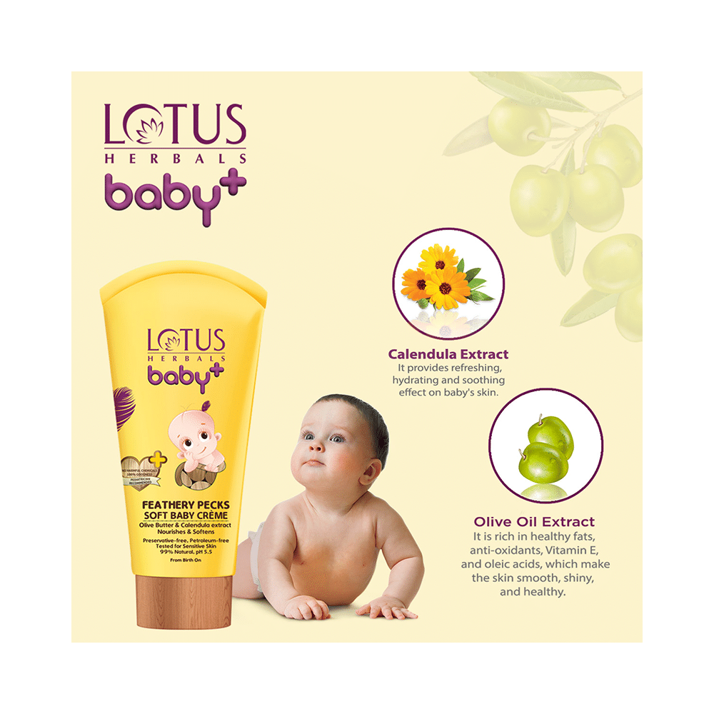 Lotus Herbals Baby+ Feathery Pecks Soft Baby Creme - Image 4