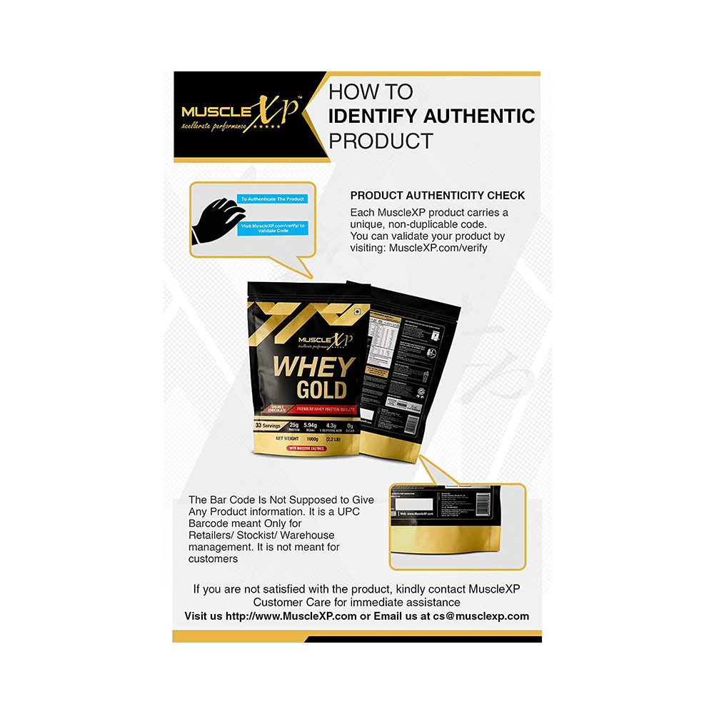 MuscleXP Whey Gold Premium Whey Protein Isolate with Digestive Enzymes Double Chocolate with Shaker - Image 6