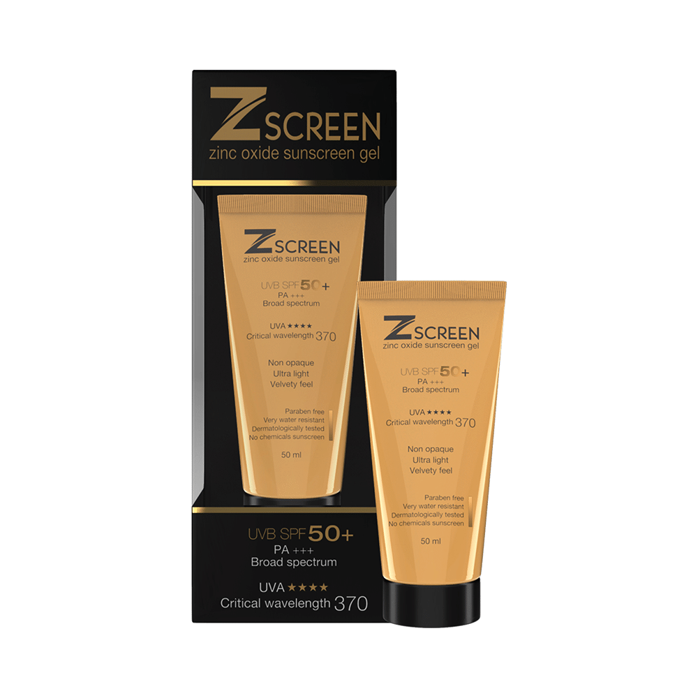 Zscreen Zinc Oxide Sunscreen Gel | UVA/UVB Protection | SPF 50+ PA+++