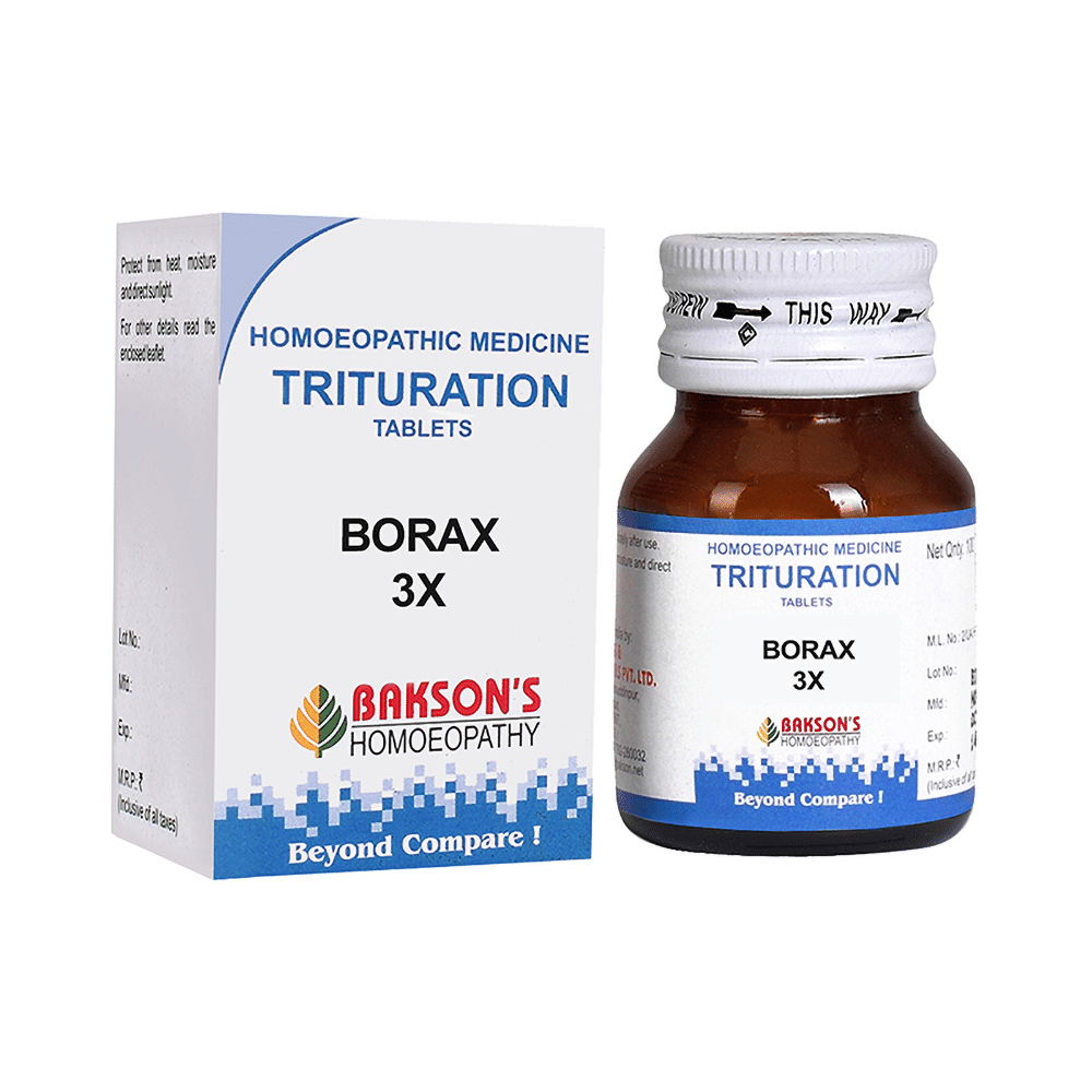 Bakson's Homeopathy Borax Trituration Tablet 3X - Image 1