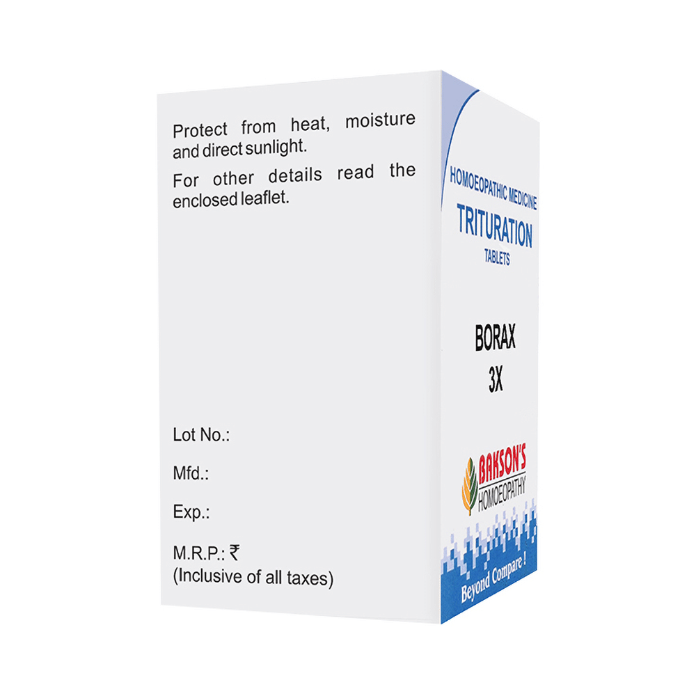 Bakson's Homeopathy Borax Trituration Tablet 3X - Image 2