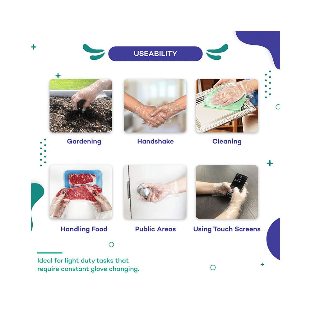 Care View Anti-Bacterial Disposable Poly Hand Glove (200 Each) - Image 6