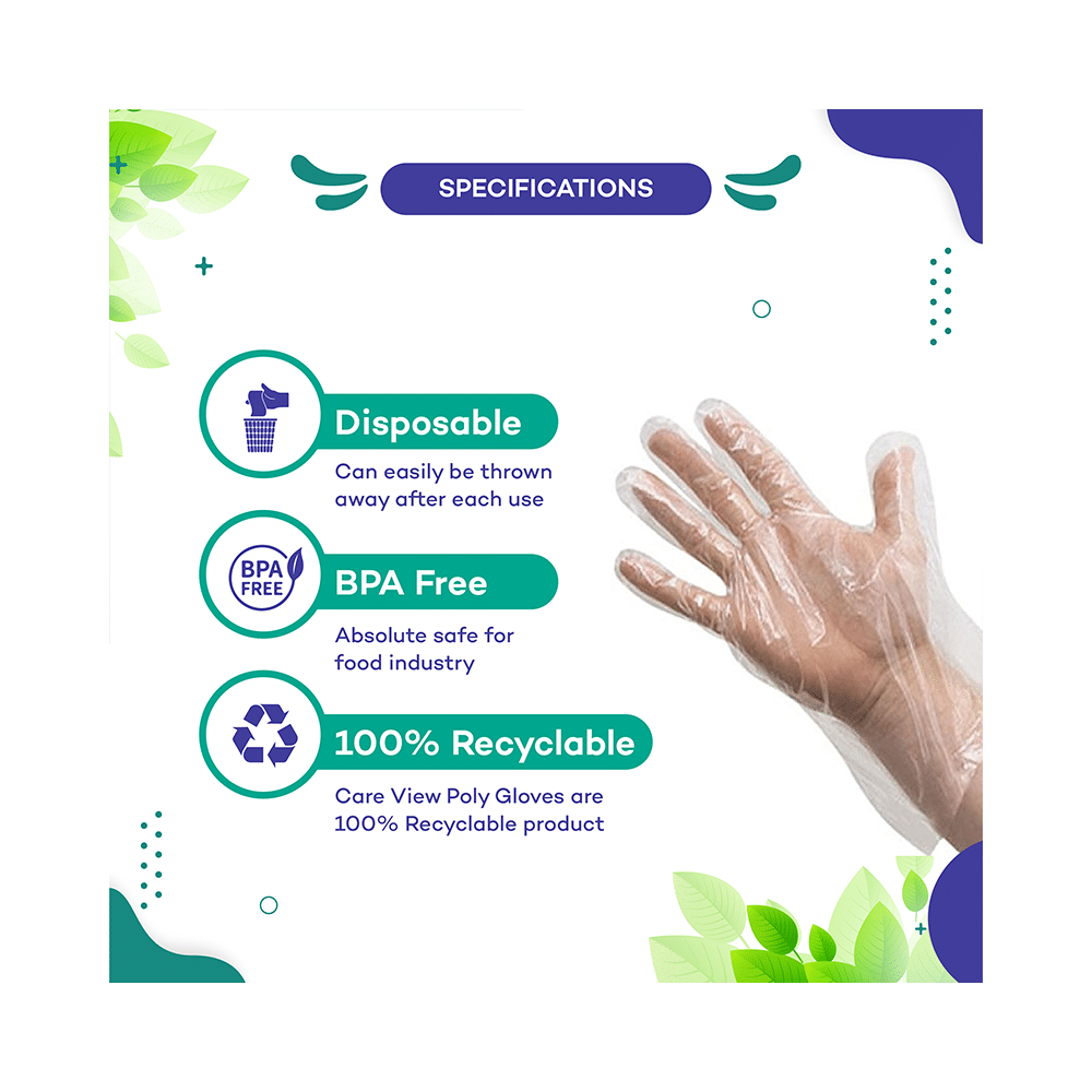 Care View Anti-Bacterial Disposable Poly Hand Glove (200 Each) - Image 5