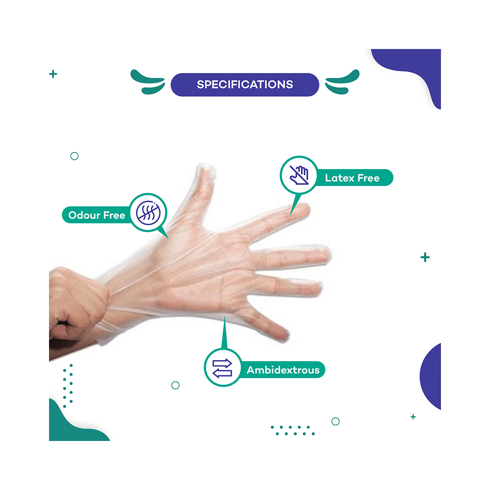 Care View Anti-Bacterial Disposable Poly Hand Glove (200 Each) - Image 4